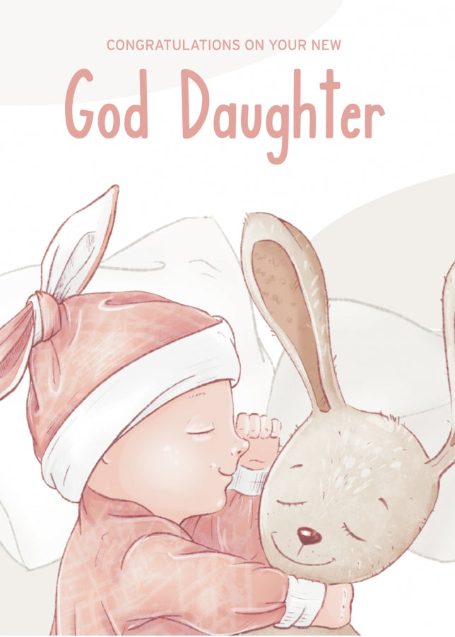 Congratulations New God Daughter Card - God Parents Cards for New Baby Girl 