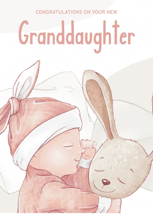 Congratulations New Granddaughter Card - Grandparents Cards for New Baby Girl 