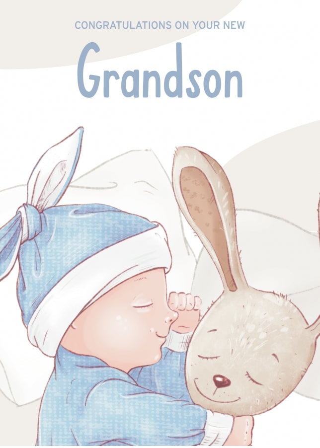 Congratulations New Grandson Card - Grandparents Cards for New Baby Boy