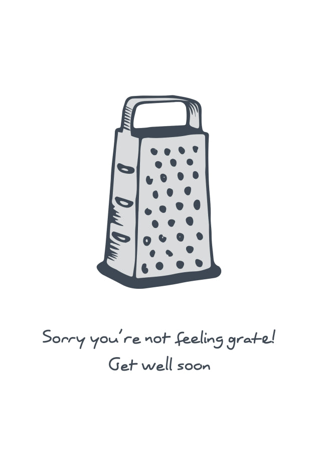Funny Get Well Soon Card for Men, Women & Kids – “Not Feeling Grate ...