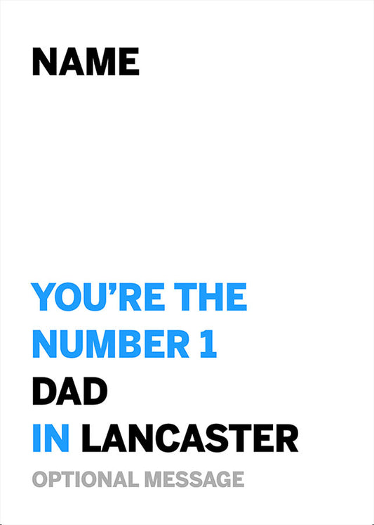 Personalised Number 1 Dad in Area Card