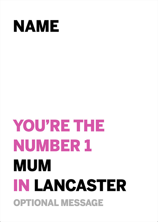 Personalised Number 1 Mum in Area Card