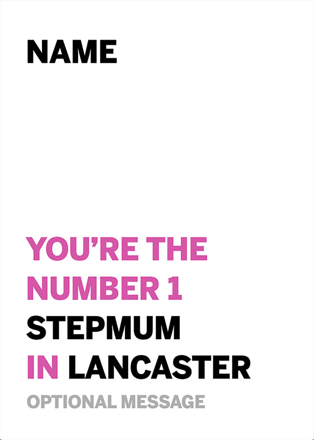 Personalised Number 1 Stepmum in Area Card