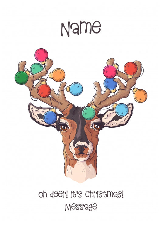 Personalised Oh Deer it's Christmas Card