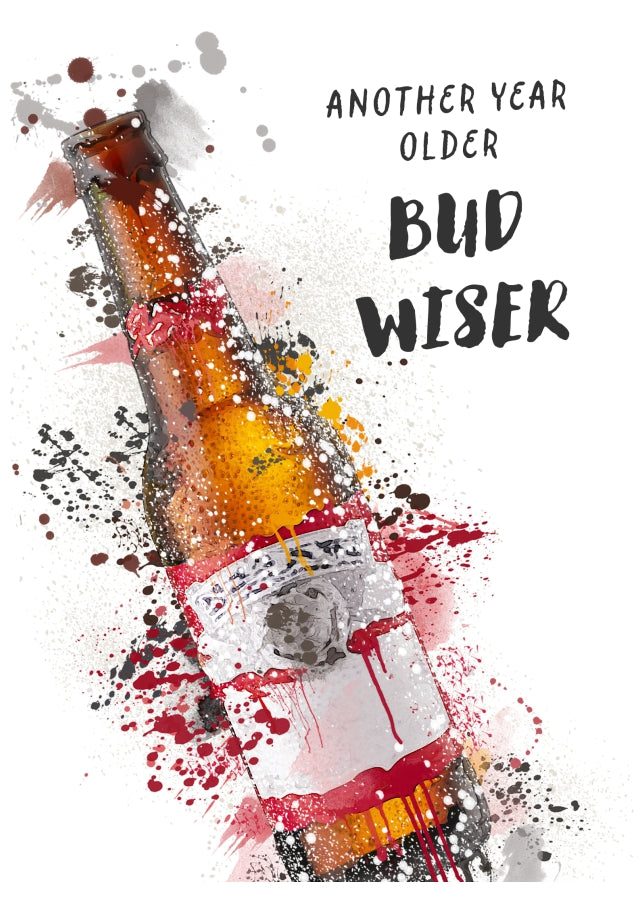 Older Bud Wiser Beer Birthday Card for Him