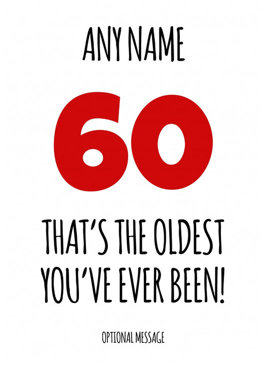 Funny 60th Birthday Card - That's the oldest you've ever been!