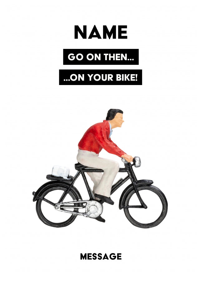 Personalised Funny Leaving Card - On Your Bike