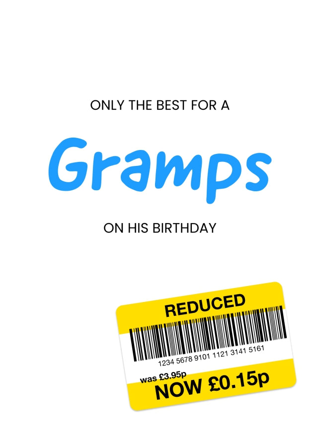 Only the Best Birthday Card for Gramps - Funny Gramps Birthday Card