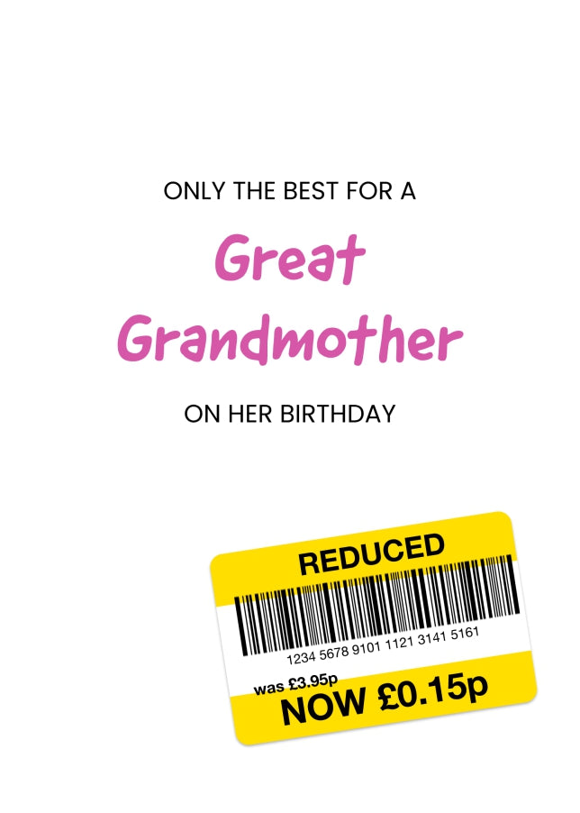 Only the Best Birthday Card for Great Grandmother - Funny Great Grandmother Birthday Card