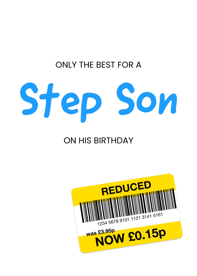 Only the Best Birthday Card for Step Son - Funny Step Son Birthday Card