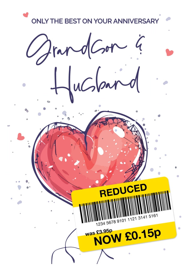 Grandson and Husband Anniversary Card - Only the Best Wedding Anniversary Card