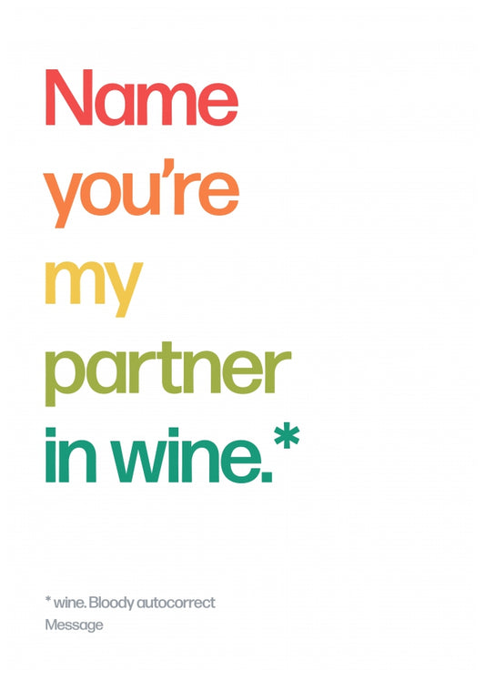 Personalised Partner In Wine Card