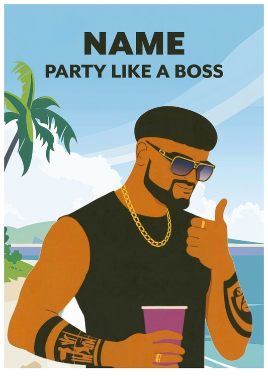 Ibiza Final Boss Birthday Card - Funny Meme and Viral Trending Card