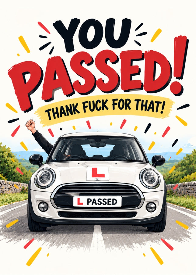 Funny Passed Driving Test Congratulations Card