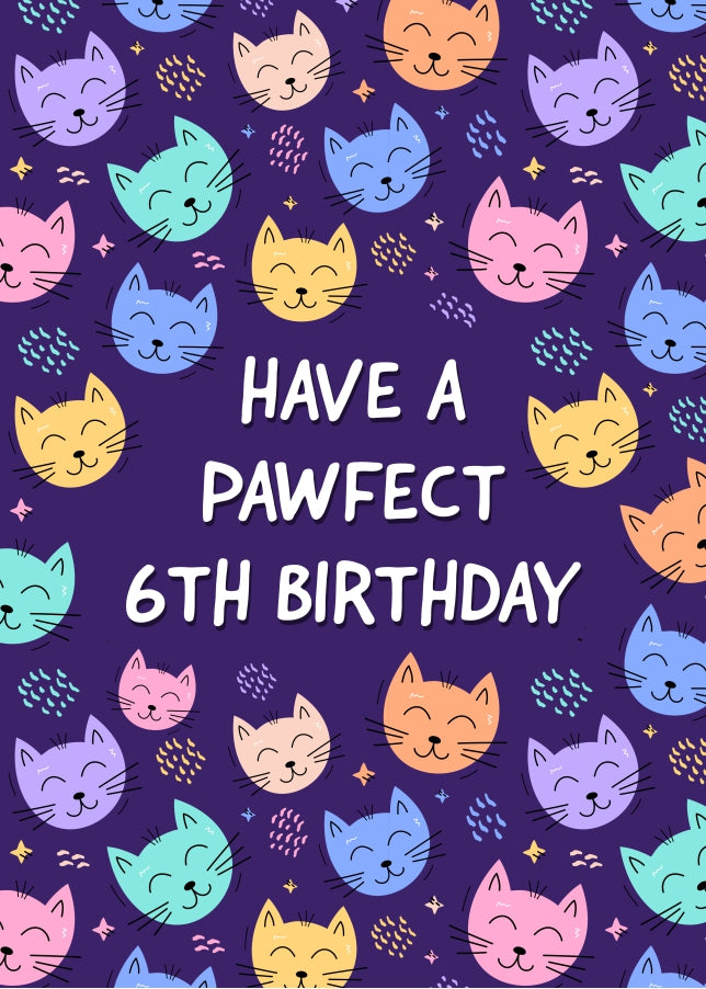Cute Kitty Greetings for Age 6