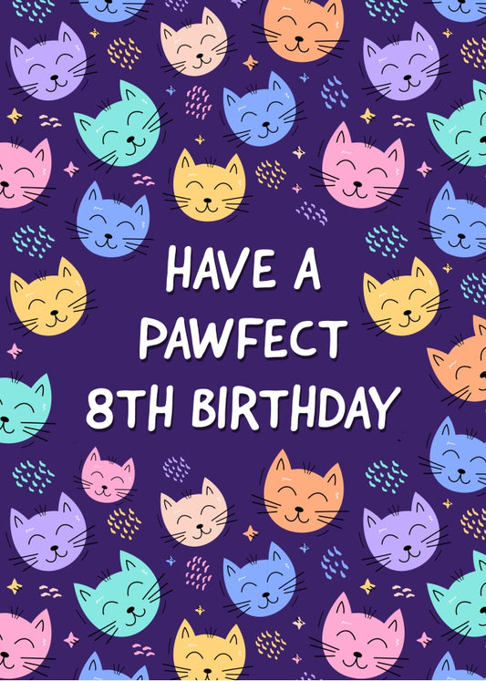 Cute Kitty Greetings for Age 8
