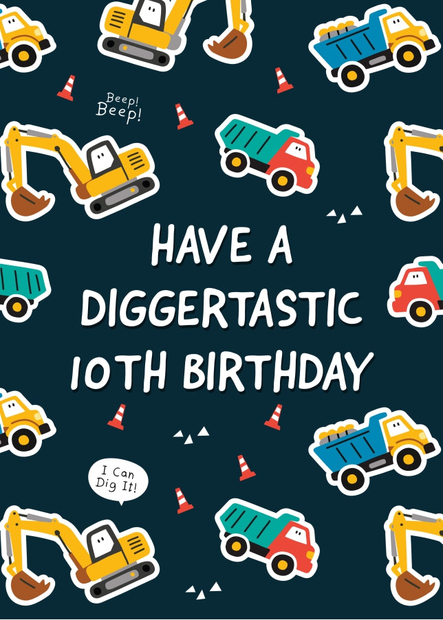 Kids Construction Greetings Age 10