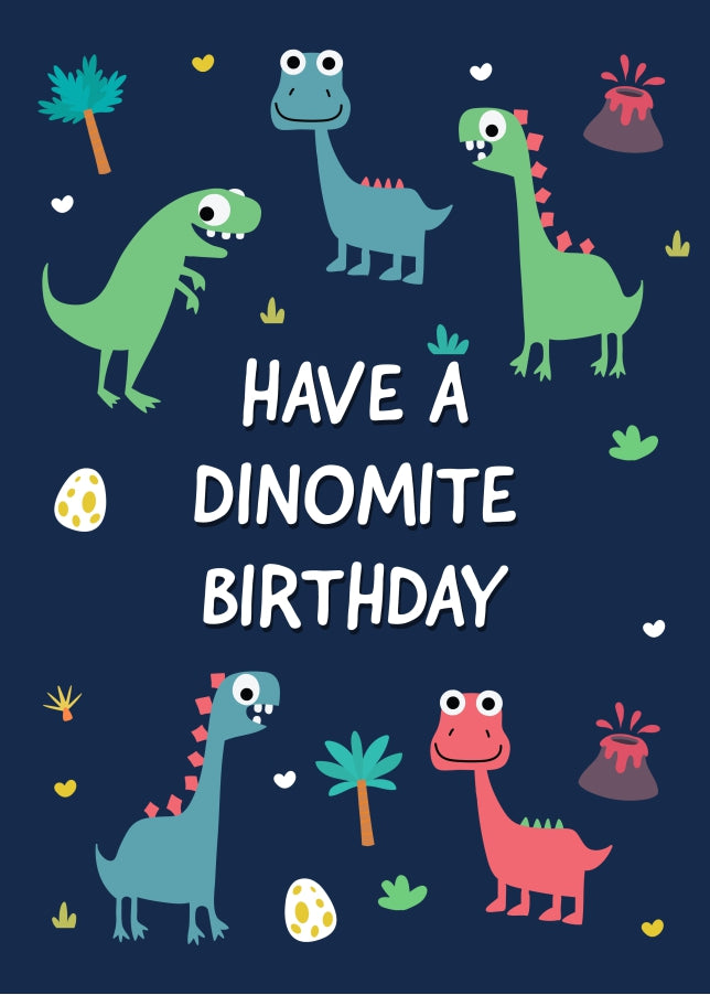 Kids Dino Greetings Card