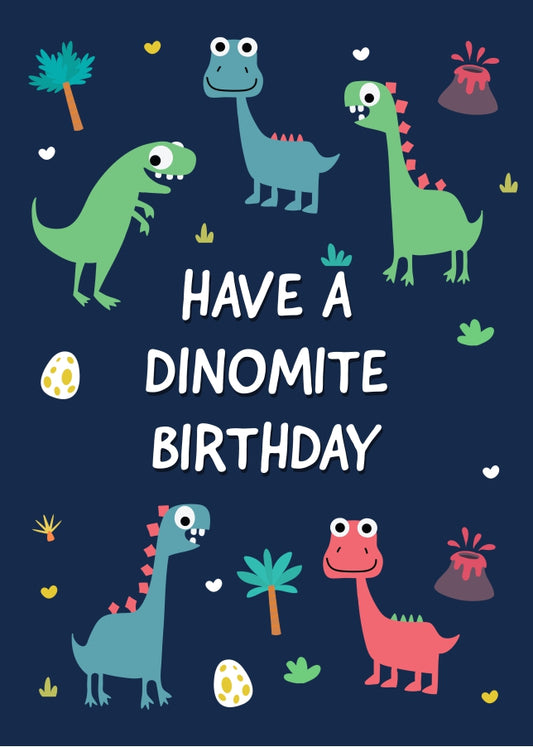 Kids Dino Greetings Card