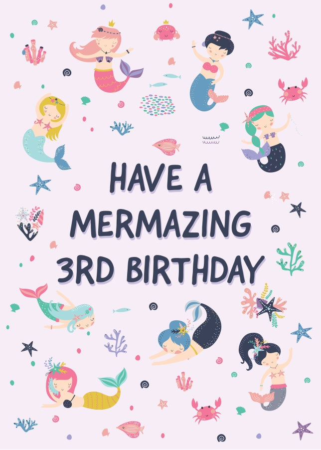 Magical Mermaid 3rd Birthday Greeting