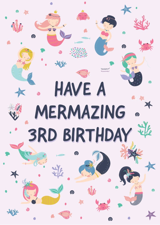 Magical Mermaid 3rd Birthday Greeting