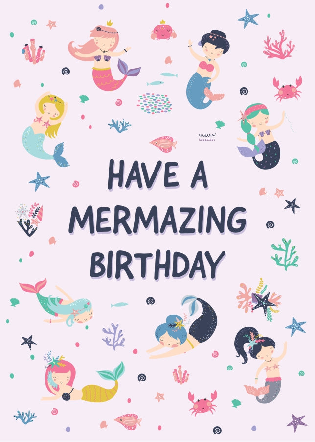 Magical Mermaid Greeting Card for Kids