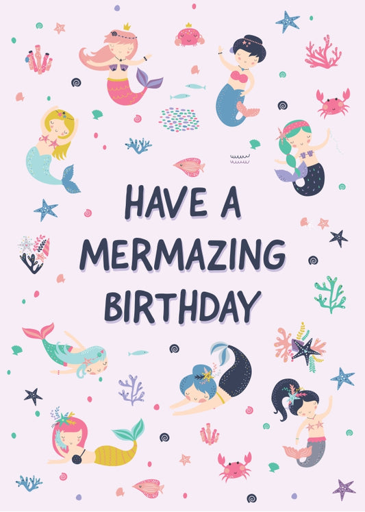 Magical Mermaid Greeting Card for Kids