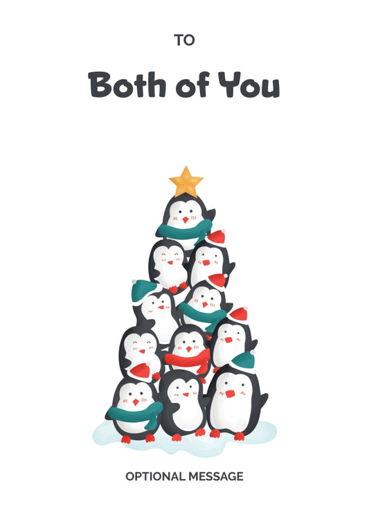 Both of You Christmas Card - Penguin Tree
