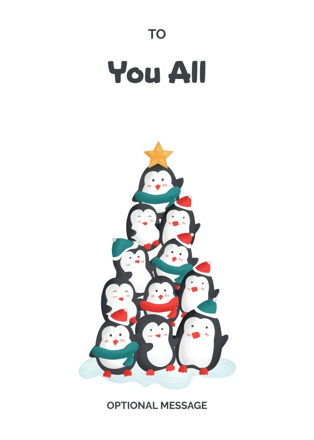 To You All Christmas Card - Penguin Tree