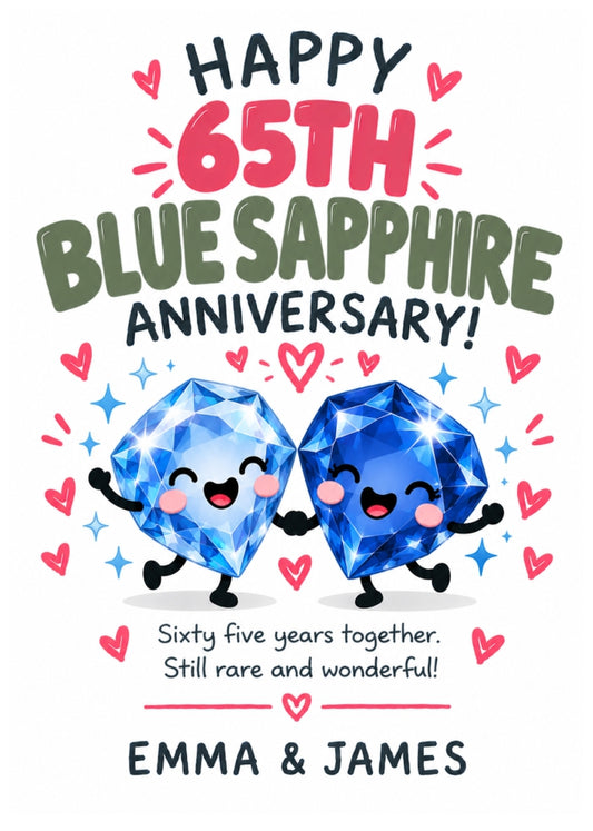 Personalised 65th Anniversary Card for Couples - Perfectly Paired