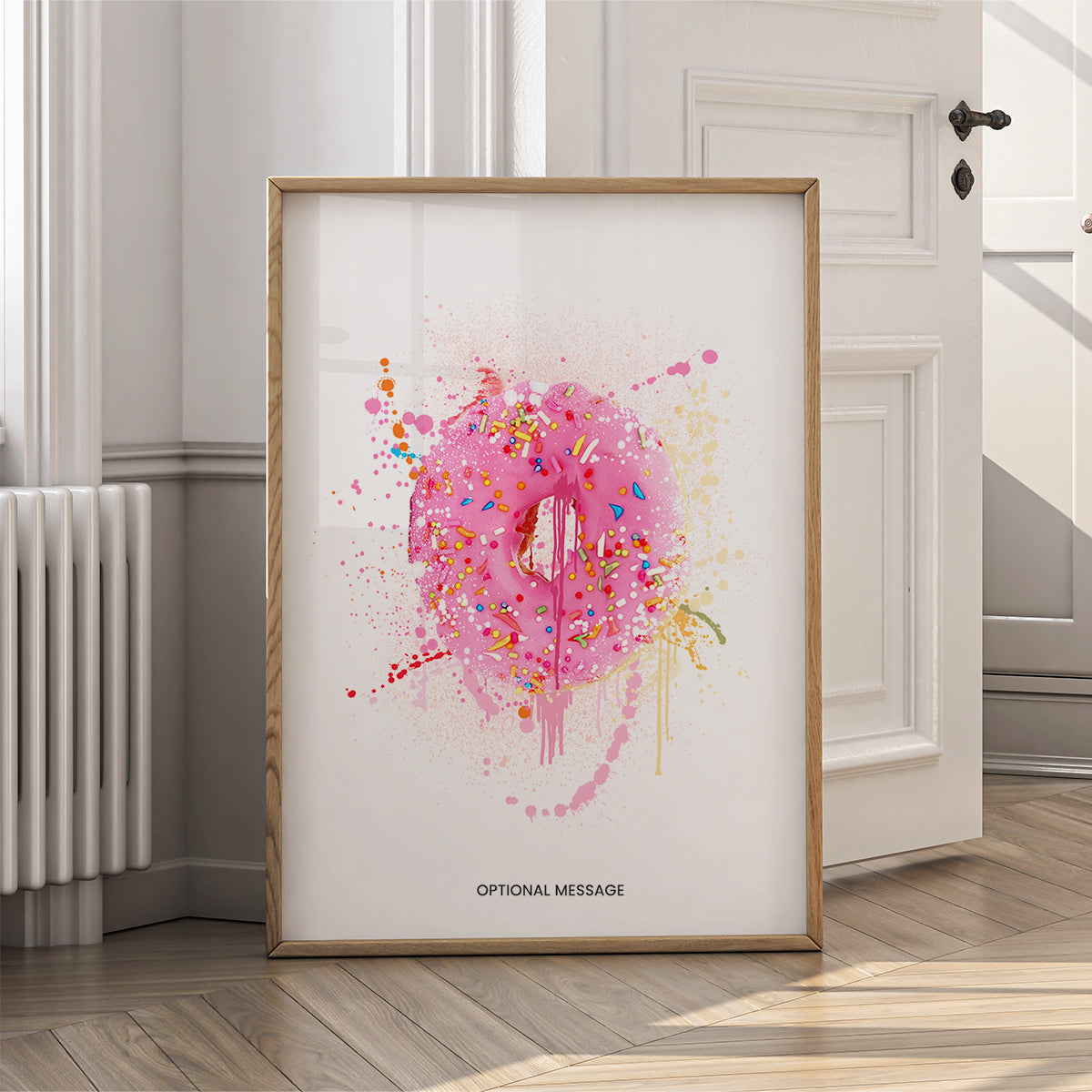 Kitchen Wall Art Decor - Pink Glazed Donut - Food - {VARIATION}