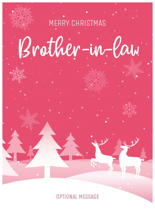 Pink Christmas Card for Brother-in-law - Special Winter Scene Card