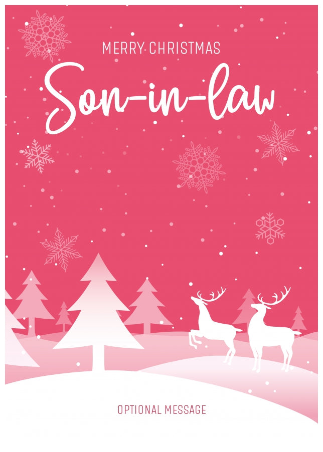 Pink Christmas Card for Son-in-law - Special Winter Scene Card