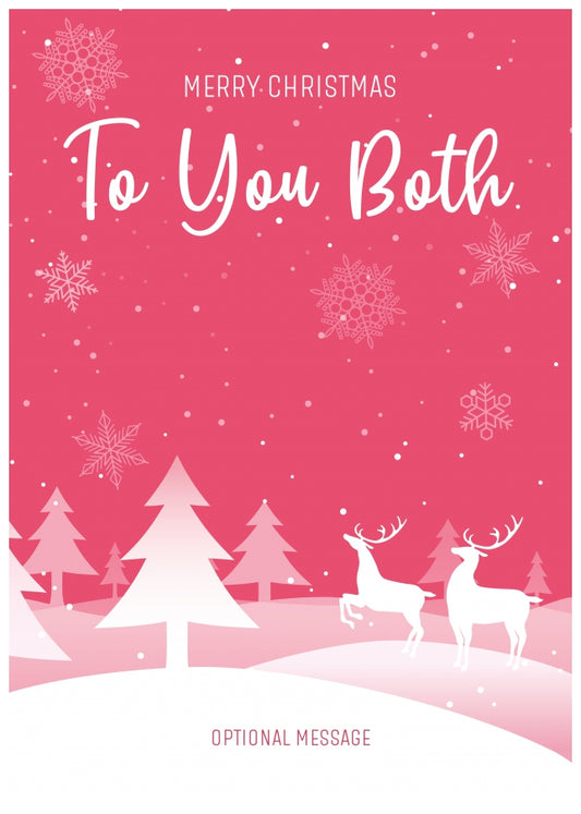 Pink Christmas Card for To You Both - Special Winter Scene Card