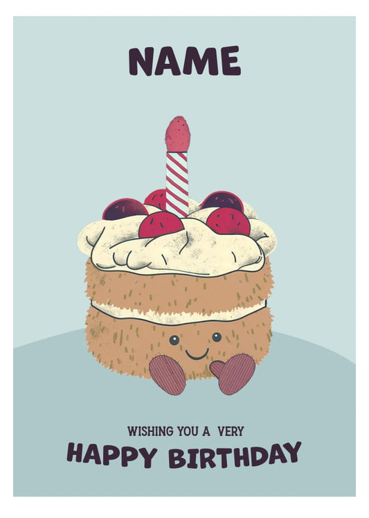 Birthday Card for Girls - Plush Cake