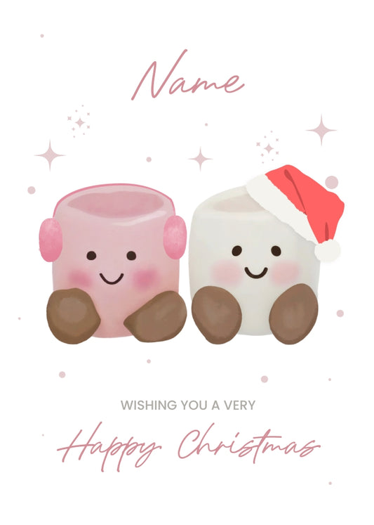 Christmas Card for Girls - Plush Marshmallows