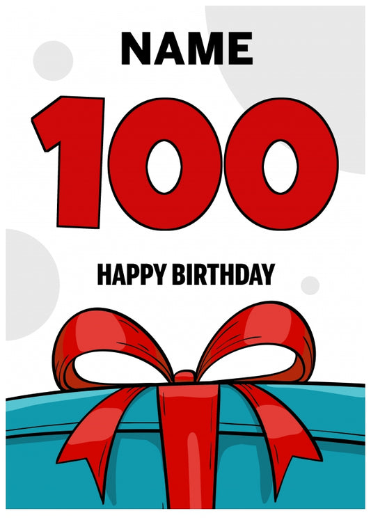 Happy 100th Birthday Card - Bold Gift / Present Design