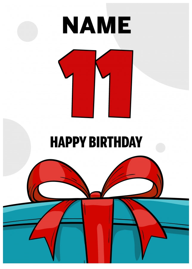 Happy 11th Birthday Card - Bold Gift / Present Design