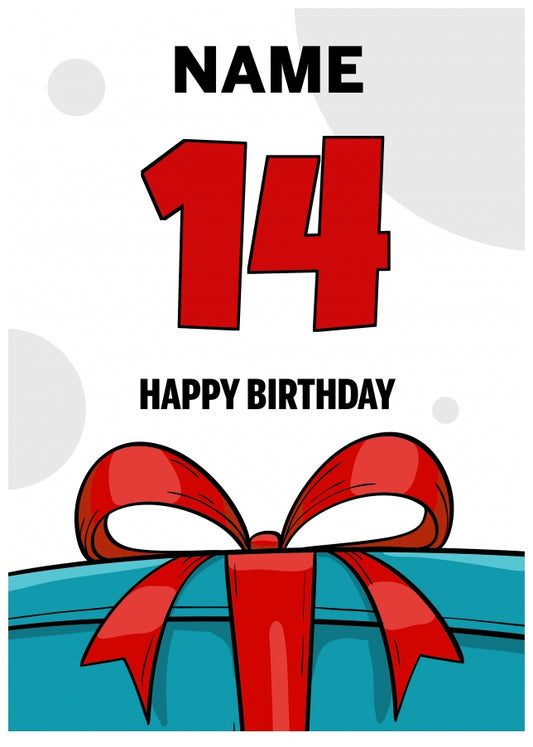Happy 14th Birthday Card - Bold Gift / Present Design