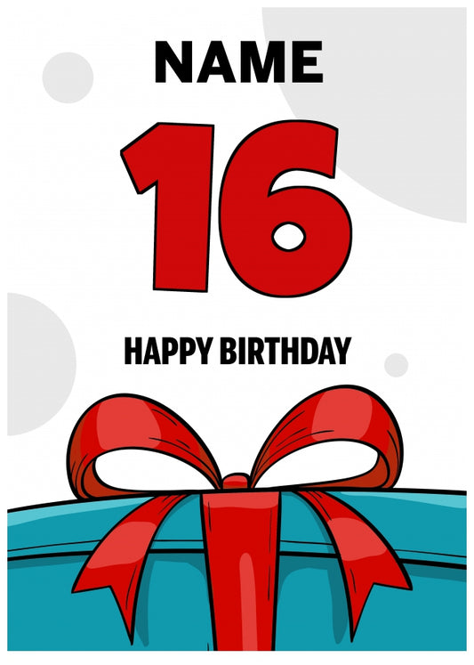 Happy 16th Birthday Card - Bold Gift / Present Design