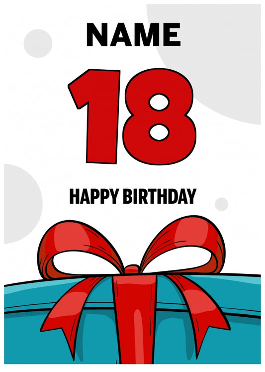 Happy 18th Birthday Card - Bold Gift / Present Design