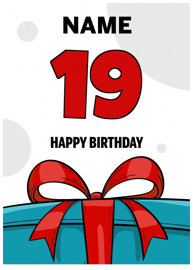 Happy 19th Birthday Card - Bold Gift / Present Design