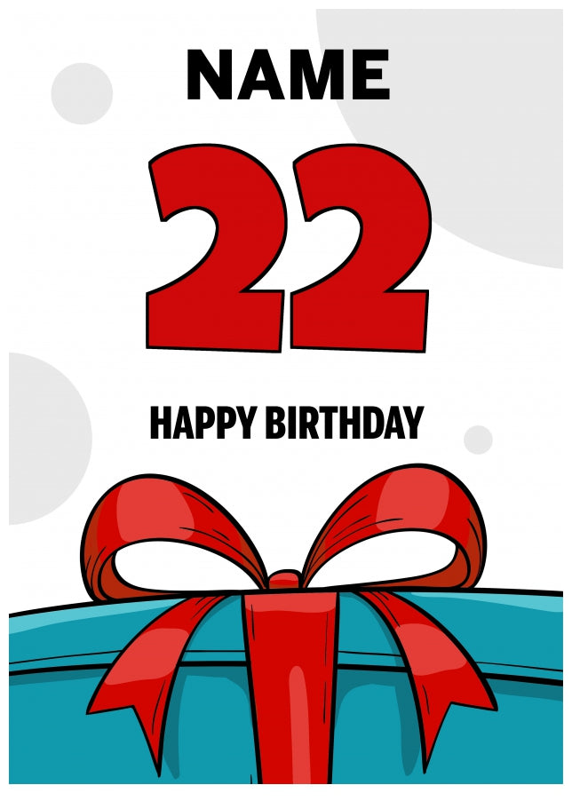 Happy 22nd Birthday Card - Bold Gift / Present Design