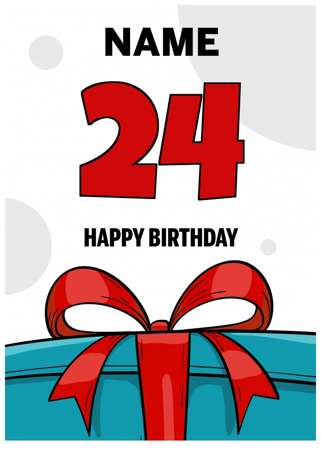 Happy 24th Birthday Card - Bold Gift / Present Design