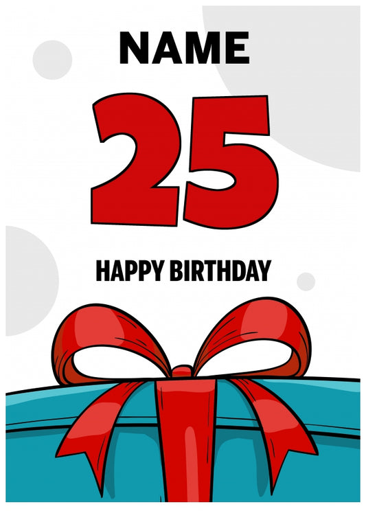 Happy 25th Birthday Card - Bold Gift / Present Design