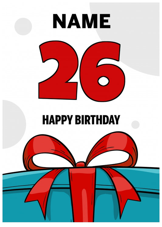 Happy 26th Birthday Card - Bold Gift / Present Design