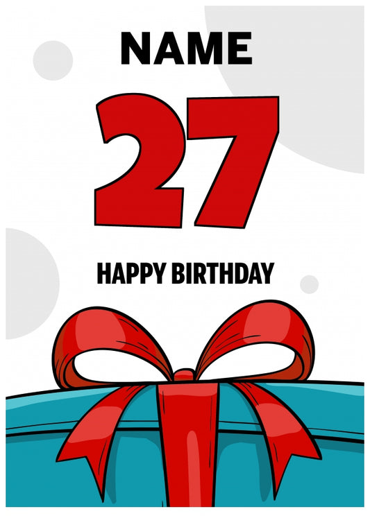 Happy 27th Birthday Card - Bold Gift / Present Design