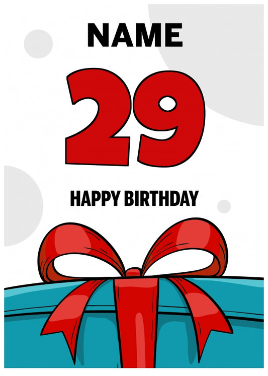 Happy 29th Birthday Card - Bold Gift / Present Design