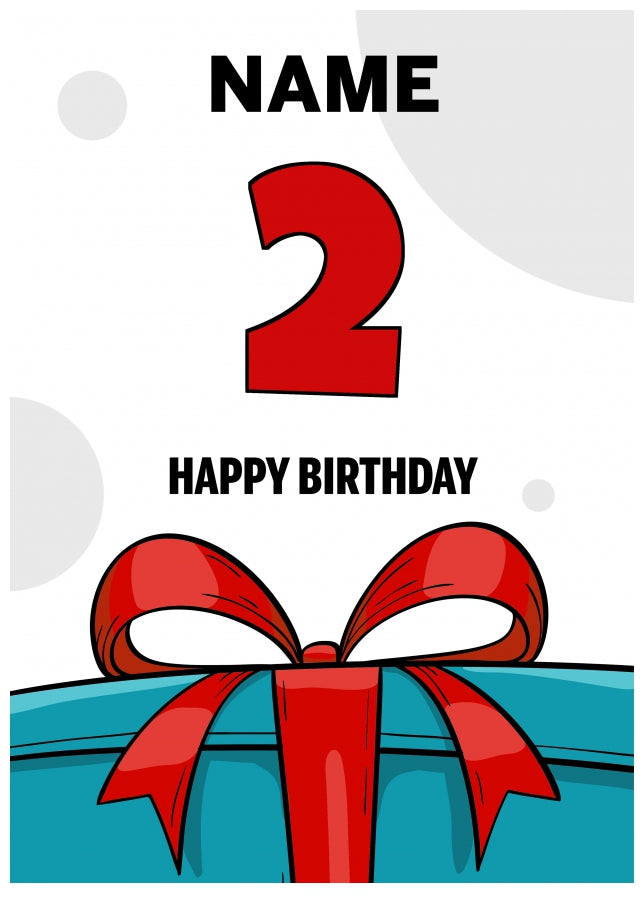 Happy 2nd Birthday Card - Bold Gift / Present Design