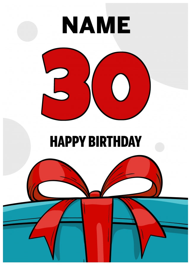 Happy 30th Birthday Card - Bold Gift / Present Design